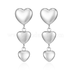 Orecchini pendenti in acciaio inossidabile a forma di cuore semplice&nbsp;AR2302-1