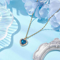 Collier pendentif strass en alliage coeur&nbsp;NJEW-JN04935