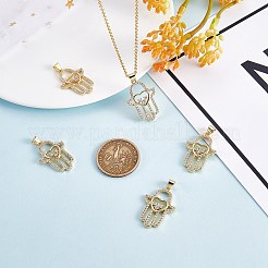 5pcs pendentifs en laiton micro pavé de zircone cubique placage en rack&nbsp;ZIRC-SZ0003-76
