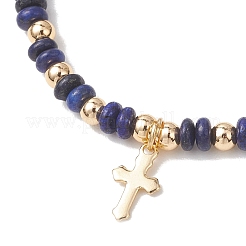 2 pulsera elástica de cuentas de lapislázuli natural&nbsp;BJEW-JB13415-02
