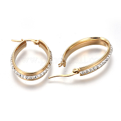 201 серьги-кольца из нержавеющей стали&nbsp;LS-EJEW-A055-11G