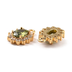Goldene Messing-Anhänger mit Mikropflaster und Zirkonia&nbsp;X-ZIRC-Z023-04B-NR