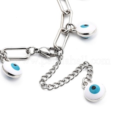 Braccialetti di fascino dello smalto della lega del malocchio&nbsp;BJEW-JB05443-03