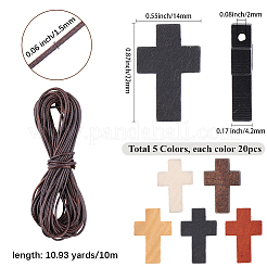 100 шт. подвески из неокрашенного дерева 5 цветов&nbsp;WOOD-PA0001-13