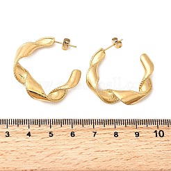 Orecchini a bottone a forma di C in acciaio inossidabile 304&nbsp;EJEW-A139-01G