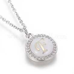Colliers pendentif initiale en laiton&nbsp;NJEW-I230-24P-F