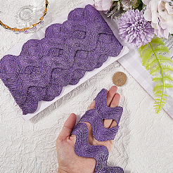 10 ярд металлизированной полиэстеровой волнистой ленты для отделки бахромой&nbsp;SRIB-GF0001-38O