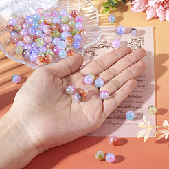 100 шт. переливающихся двухцветных акриловых бусин с УФ-покрытием&nbsp;OACR-TA0002-99