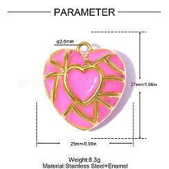 Pendentifs en acier inoxydable 304 pour la Saint-Valentin&nbsp;STAS-OY015-11G