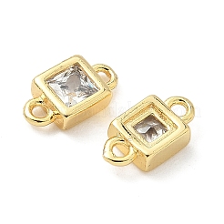 Латунные подвески-шармы с квадратным разъемом из прозрачного кубического циркония&nbsp;KK-Z120-34G