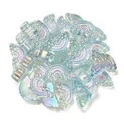 Placcatura uv perline di smalto acrilico iridescente arcobaleno&nbsp;X-OACR-G012-08