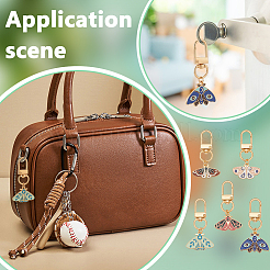 20 шт. 5 стильных подвесных украшений из эмалевого сплава в виде мотылька&nbsp;HJEW-PH02257