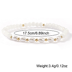 4 шт. 4 стиля модных эластичных браслетов из пластика с имитацией жемчуга&nbsp;SF7008-1