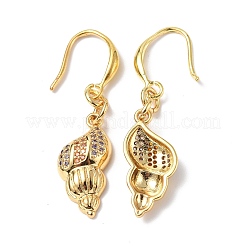 Разноцветные серьги с подвесками в форме раковины из кубического циркония&nbsp;EJEW-B017-20G