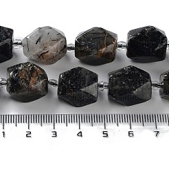 Naturale nero rutilato perle di quarzo fili&nbsp;G-C182-18-02