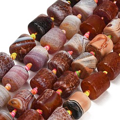 Brins de perles d'agate craquelées au feu naturel teintées et chauffées&nbsp;GG-CBAB9C6-K01-01