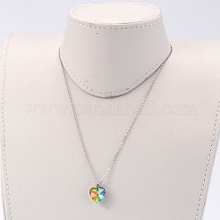 Coeur électrodéposée pendentifs en verre&nbsp;NJEW-JN01390