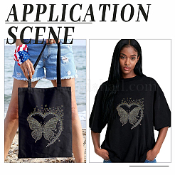 Strass papillon pailleté thermocollant en résine&nbsp;DIY-WH0899-976