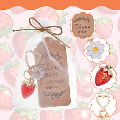 30 porte-clés pendentif fraise et marguerite en alliage émaillé&nbsp;KEYC-WA0001-05