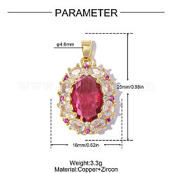Pendentifs en zircone cubique colorée pavée de laiton&nbsp;CU-CBA-01G-1