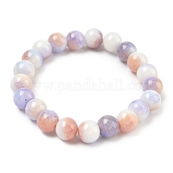 Braccialetti elasticizzati da donna con perline di vetro craquelé opaco da 10 mm&nbsp;BJEW-PH01823-08