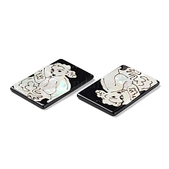 Непрозрачные акриловые подвески с рисунком спящего человека&nbsp;BACR-D001-01C