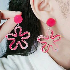 Boucles d'oreilles pendantes en acrylique à fleurs&nbsp;FS-WG333B2-04