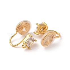 Фурнитура для ушей из латуни с микропаве из кубического циркония&nbsp;KK-F898-15B-G
