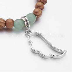 Bracelets extensibles avec perles en bois&nbsp;BJEW-JB02560