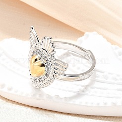 Кольца-манжеты в готическом стиле из латуни с микропаве из прозрачных кубических цирконий для женщин&nbsp;RJEW-U051-02C-GP