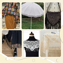 6 ярд двухцветного кружева с кисточками&nbsp;OCOR-GA0002-78