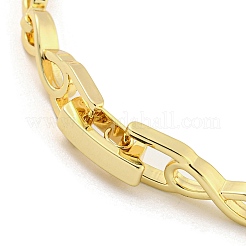 Braccialetti da donna con catena a maglie infinite in ottone con micro pavé di zirconi trasparenti&nbsp;BJEW-R315-01F-G