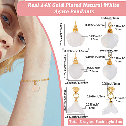 3 шт. подвески из натурального белого агата в двух стилях&nbsp;KK-BBC0019-22