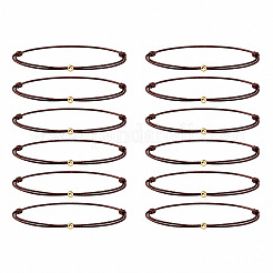Armbandsets mit runden Messingperlen und handgewebter Polyesterschnur (2 Strang)&nbsp;LY1843-1