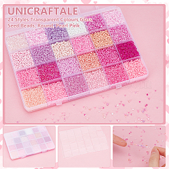 288 г 24 вида прозрачных стеклянных бусин&nbsp;SEED-UN0001-01A