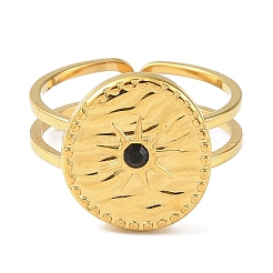 Открытое кольцо-манжета из нержавеющей стали 304 с ионным покрытием (IP) для женщин&nbsp;RJEW-F166-07G-02