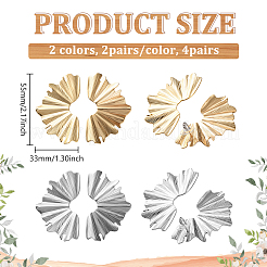 4 пара двухцветных железных сережек-гвоздиков&nbsp;EJEW-GO0002-25