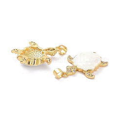 Ciondoli in vero ottone placcato oro 18k con micro pavé di zirconi chiari&nbsp;KK-D004-05G-D