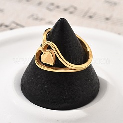 Кольца в форме сердца из нержавеющей стали 304&nbsp;RJEW-Q012-17G