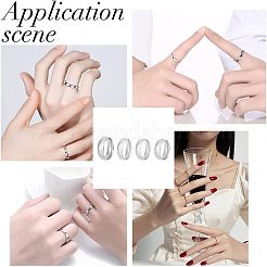 8 шт. 4 размера колец из нержавеющей стали 304&nbsp;RJEW-UN0001-02A