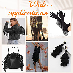 Отделочная лента из полиэстерового кружева с кисточками&nbsp;OCOR-WH0101-118B