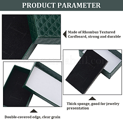 15 шт. Картонные шкатулки для украшений с ромбовидной текстурой&nbsp;CBOX-DJ0001-03B