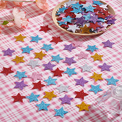 180 Stück 6 Farben Eva Glitzerpulver-Aufkleber&nbsp;DIY-LP0001-16