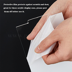 Одноуровневая прямоугольная прозрачная акриловая витрина для минифигурок&nbsp;ODIS-WH0099-08B