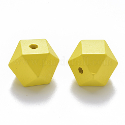 Perles de bois naturel peintes&nbsp;WOOD-Q040-020B-A03
