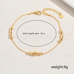 Латунные геометрические круглые бусины-колонны звенья цепи браслеты на ногу для женщин&nbsp;NO8151