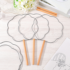 5 Stück handgefertigte DIY-Fächerrahmen aus Eisen&nbsp;DIY-CN0003-62A