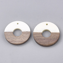 Pendentifs en bois de résine et de noyer&nbsp;RESI-S358-03B