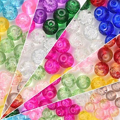 Perle di vetro crackle verniciate a spruzzo&nbsp;CCG-YW0001-02-6mm