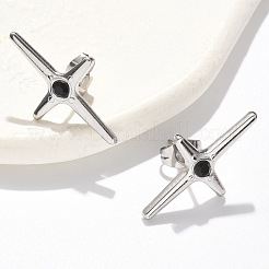 Boucles d'oreilles à tige en acier inoxydable 304 avec croix&nbsp;EJEW-F361-07P